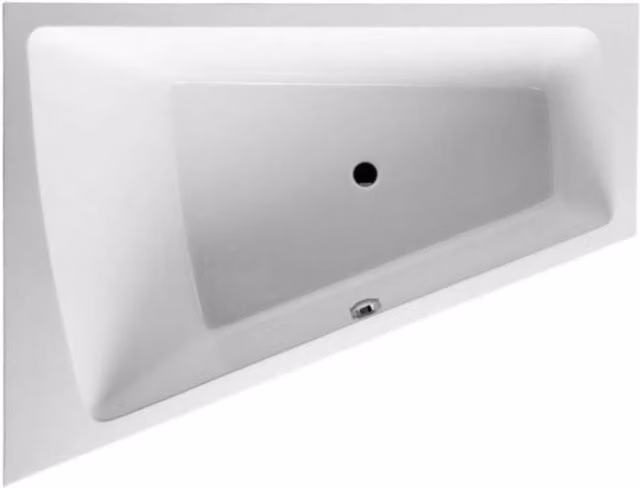 Bañera empotrada de esquina Duravit Paiova en color blanco, esquina izquierda, de acrílico, An/P/Al: 180 x 140 x 46 cm