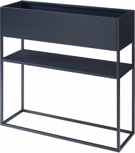 Soporte para plantas Joensuu con estante de en.casa, color negro mate, An/P/Al: 80 x 80 x 25 cm