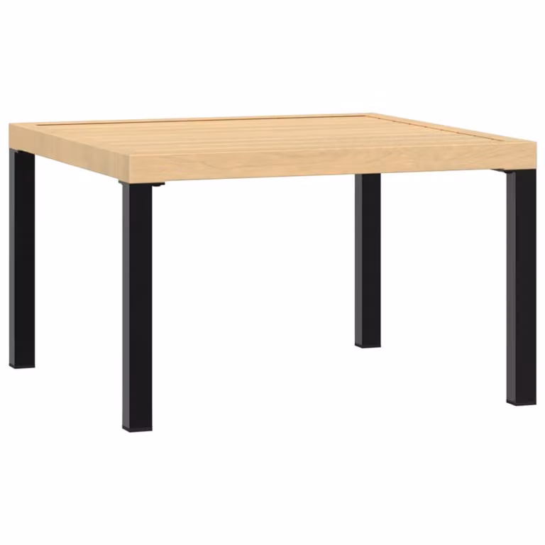 Mesa de centro de jardín Syfax de aluminio negro mate, diseño cuadrado, An/P/Al: 65 x 65 x 40 cm