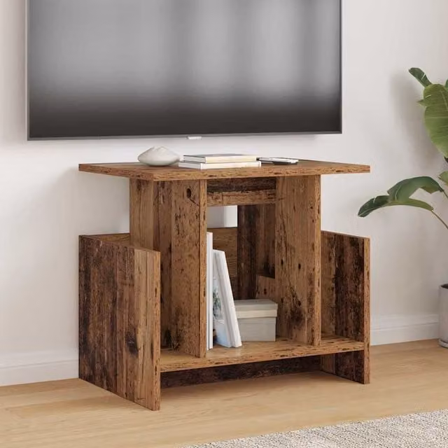 Set de 2 soportes de TV modernos Maison Exclusive en madera de ingeniería color marrón para salón