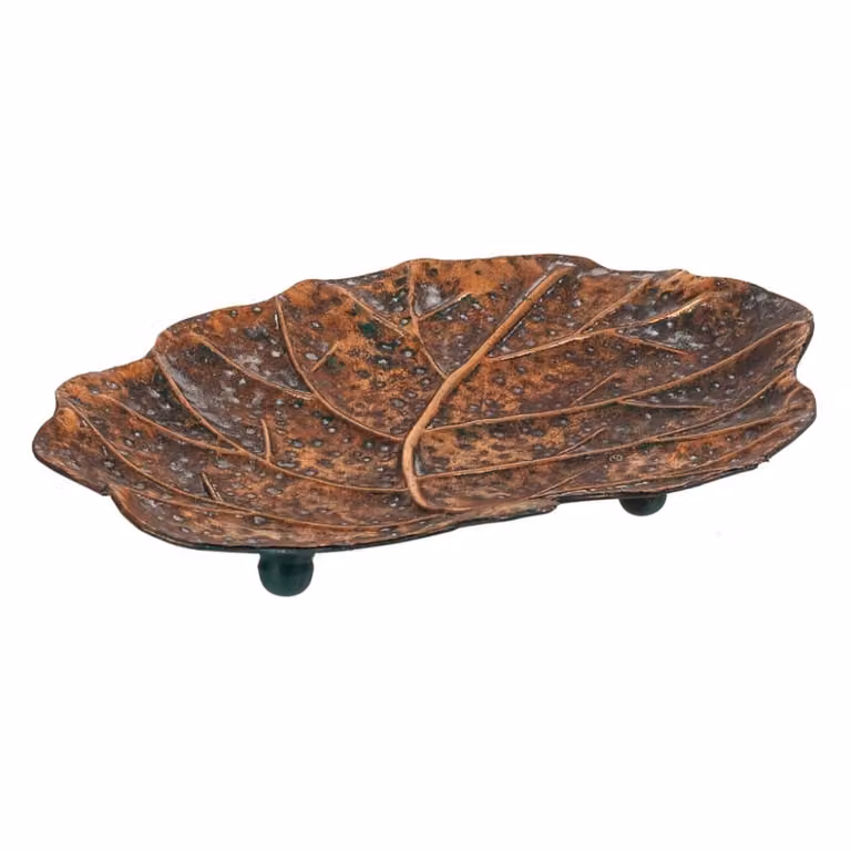 Hoja de decoración floral Wanderlust deco de metal en colores dorado y marrón con estilo rústico y orgánico de otoño para mesa