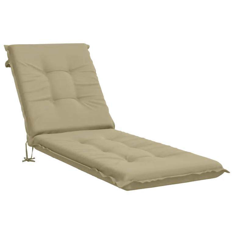 Cojín de tumbona vidaXL GEMERT de poliéster con funda lavable y resistente a los rayos UV en color verde y beige