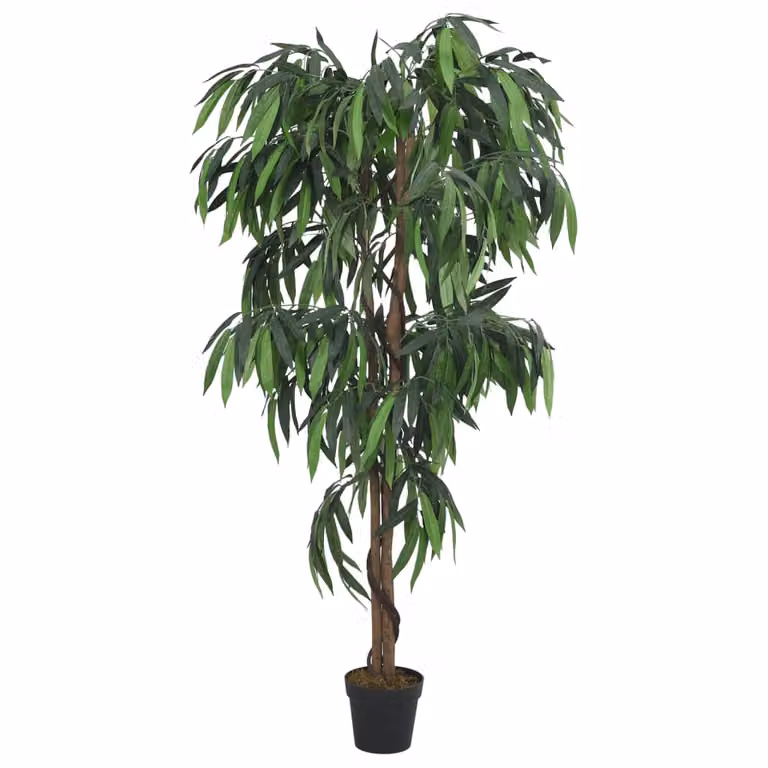 Árbol de mango artificial verde vidaXL con 900 hojas, Altura: 180 cm