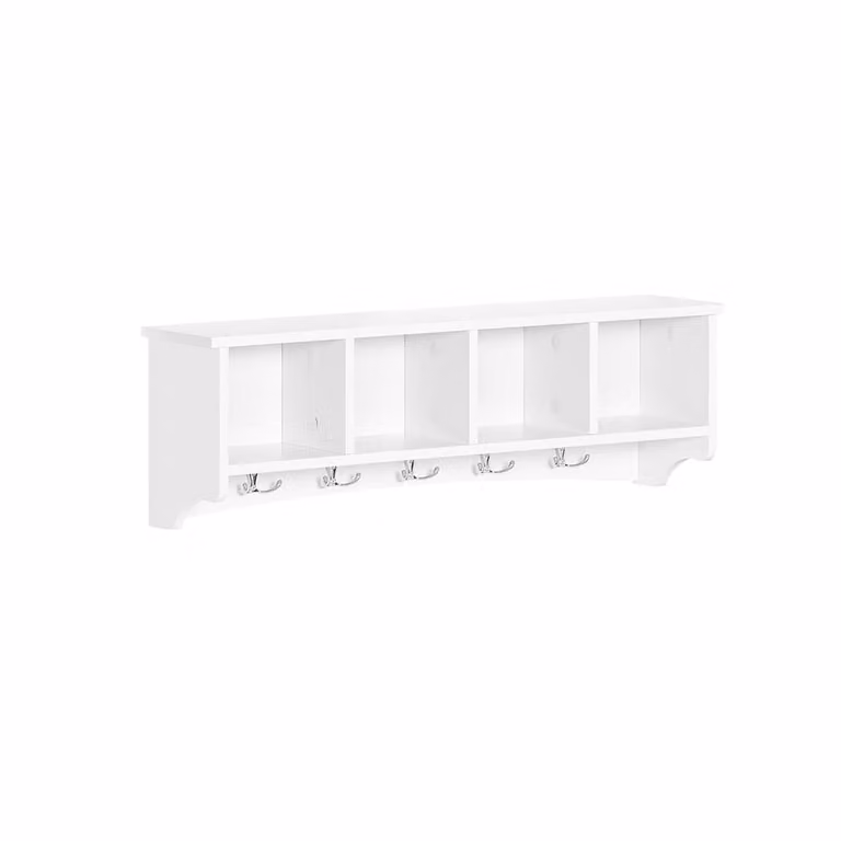 Perchero de pared SoBuy con 4 cubos de MDF en color blanco y acabado mate