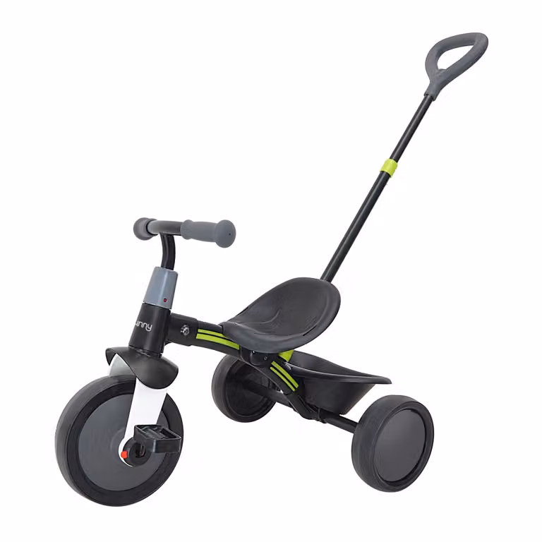 Bicicleta de equilibrio y triciclo Outsunny con barra de empuje desmontable y altura ajustable para niños