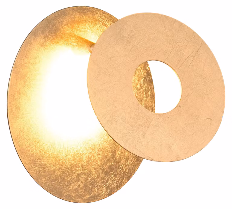 Aplique de pared LED Leano de Trio Leuchten, 6W, luz blanca cálida, color dorado, metal, redondo, ajustable