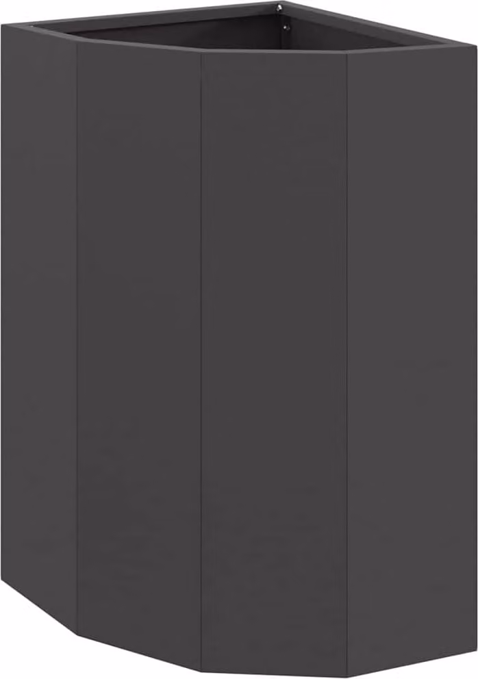 Macetero de esquina Syfax en acero color negro An/P/Al: 30 x 30 x 50 cm