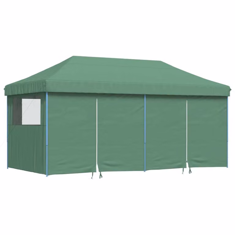 Tienda de fiesta plegable Pop-Up Syfax con 4 paredes laterales y ventanas en color verde
