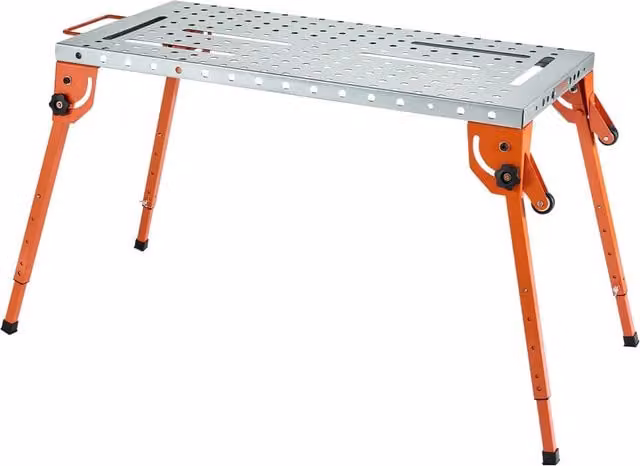 Mesa de soldadura plegable Vevor de acero al carbono con altura ajustable en 4 niveles, An/P: 111,8 x 53,3 cm, capacidad de carga 226 kg