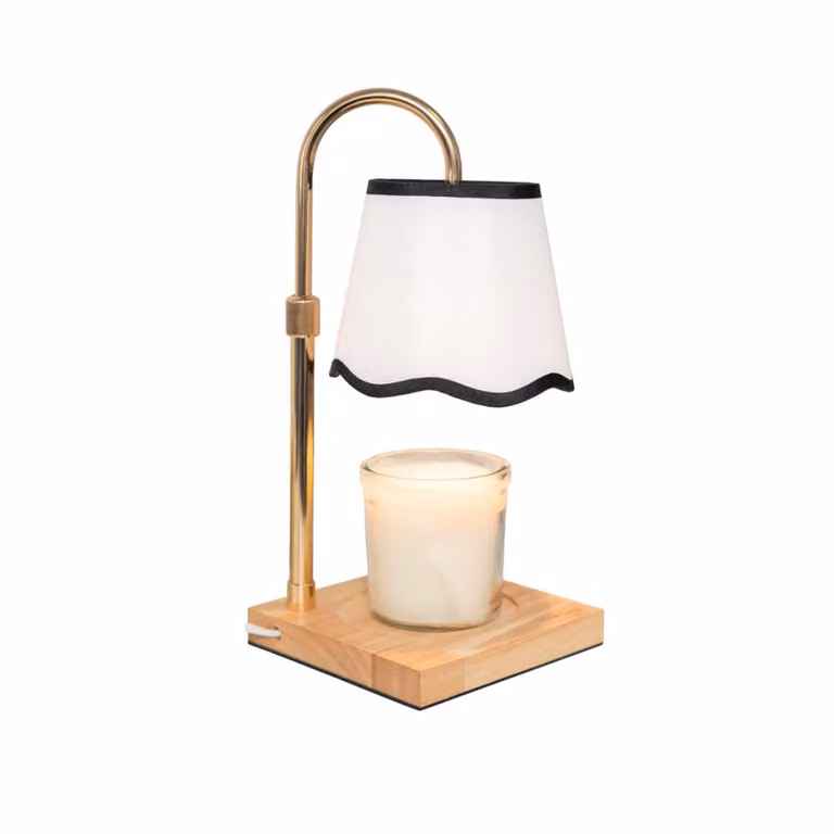Lámpara de mesa moderna Flamingueo con temporizador en color beige y blanco
