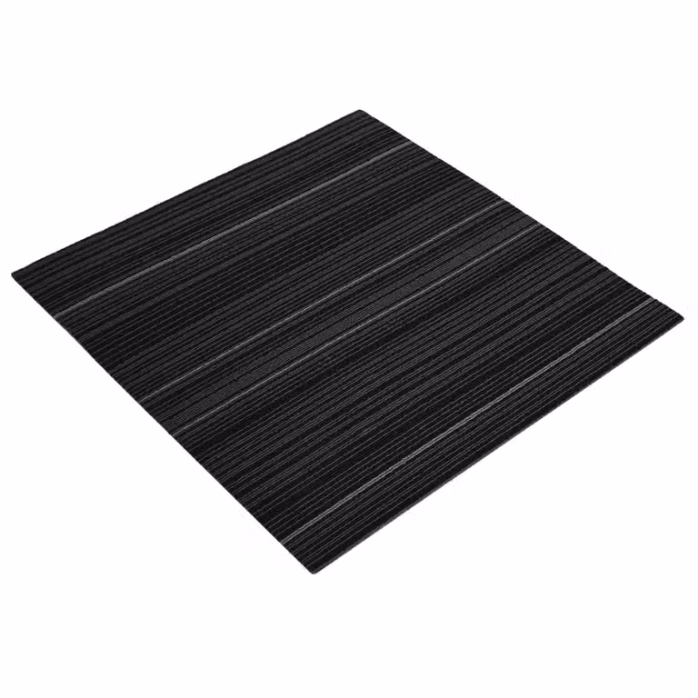 Set de 20 piezas de azulejos de alfombra vidaXL con diseño moderno de rayas en gris, fabricados en polipropileno con pelo en bucle, An/P: 50 x 50 cm