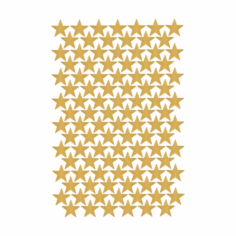 Vinilo decorativo adhesivo de mini estrellitas con brillo oro de Nicolasito para pared
