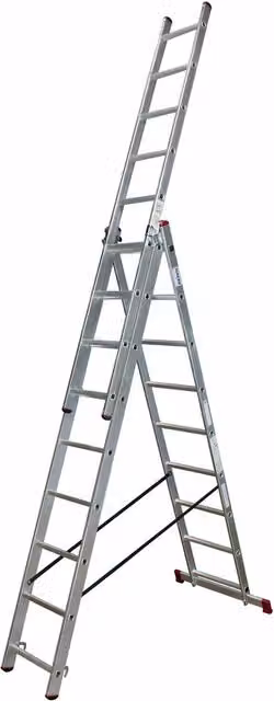 Escalera multiuso Krause Corda 3x11 de aluminio color plata con altura de trabajo de 7,3 m
