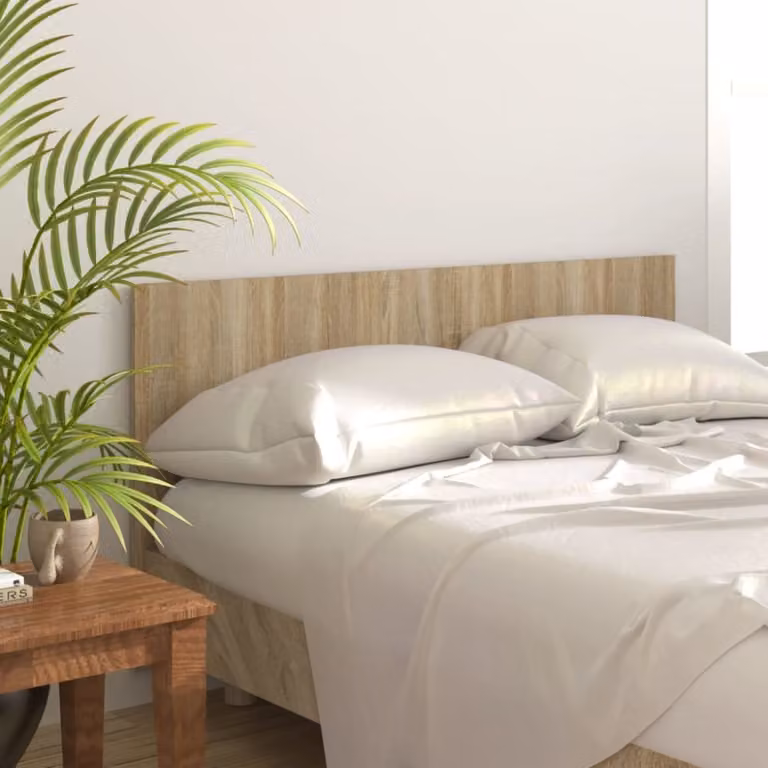 Cabecero de cama clásico Maison Chic en madera de roble color marrón y beige, An/P/Al: 160 x 1,5 x 80 cm