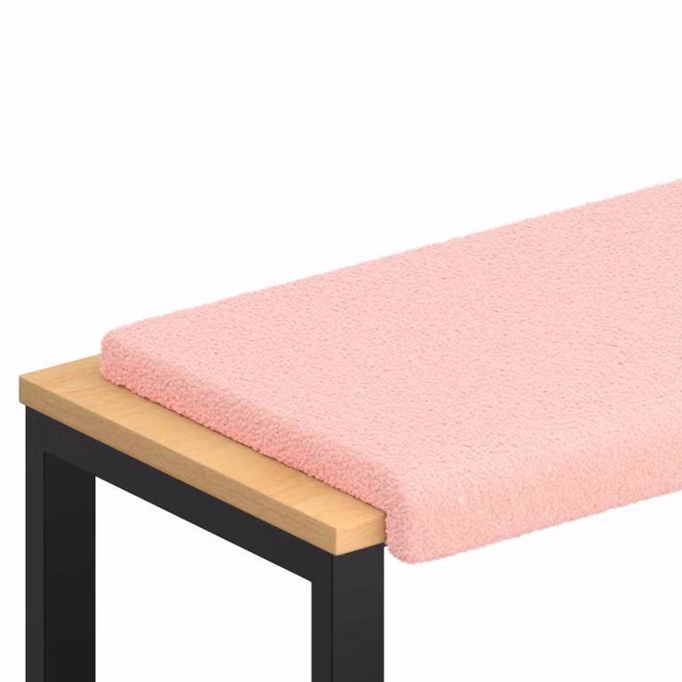 Cojín de banco vidaXL en tela Sherpa rosa con base antideslizante y relleno de espuma, Profundidad: 35 cm