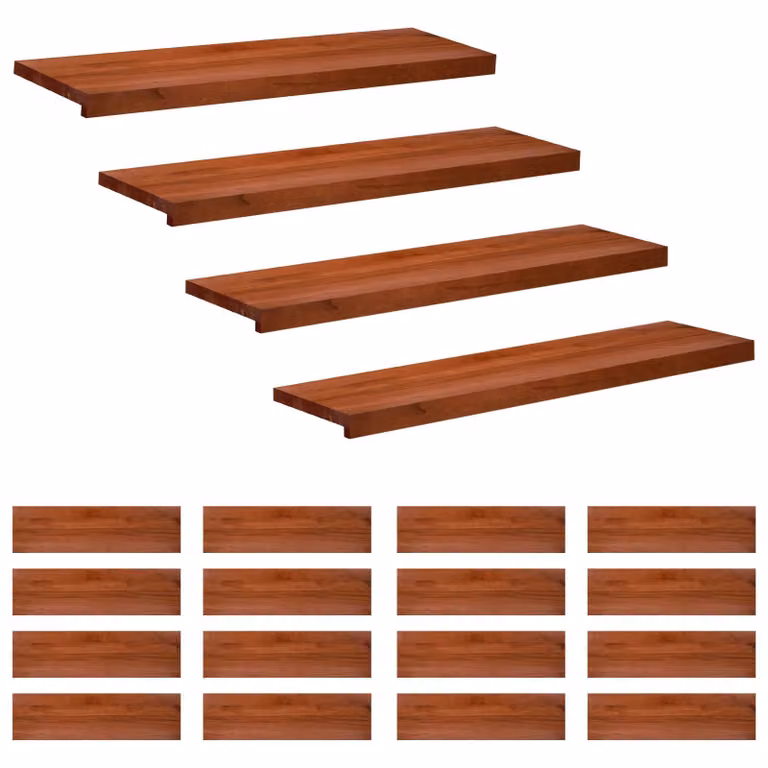 Set de 20 alfombras para escalones vidaXL de diseño moderno y resistente, color marrón, An/P/Al: 100 x 25 x 2 cm