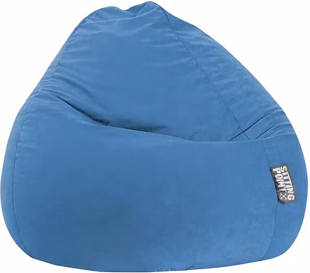 Puf saco Beanbag Easy Sitting Point XXL azul con funda extraíble An/P/Al: 80 x 80 x 130 cm