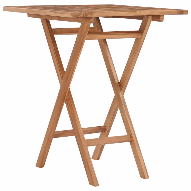 Mesa plegable de jardín Syfax de madera de teca marrón, An/P/Al: 60 x 60 x 75 cm