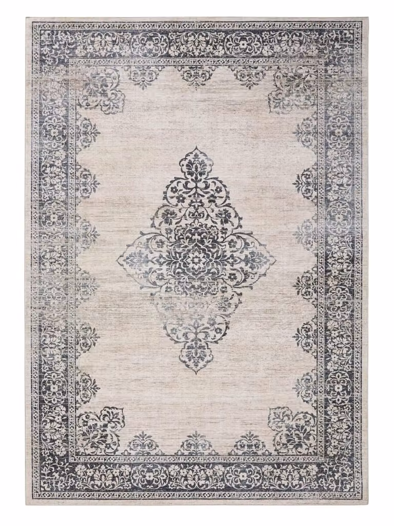 Alfombra rectangular vintage de estilo patchwork Benuta en color gris, An/P: 160 x 230 cm