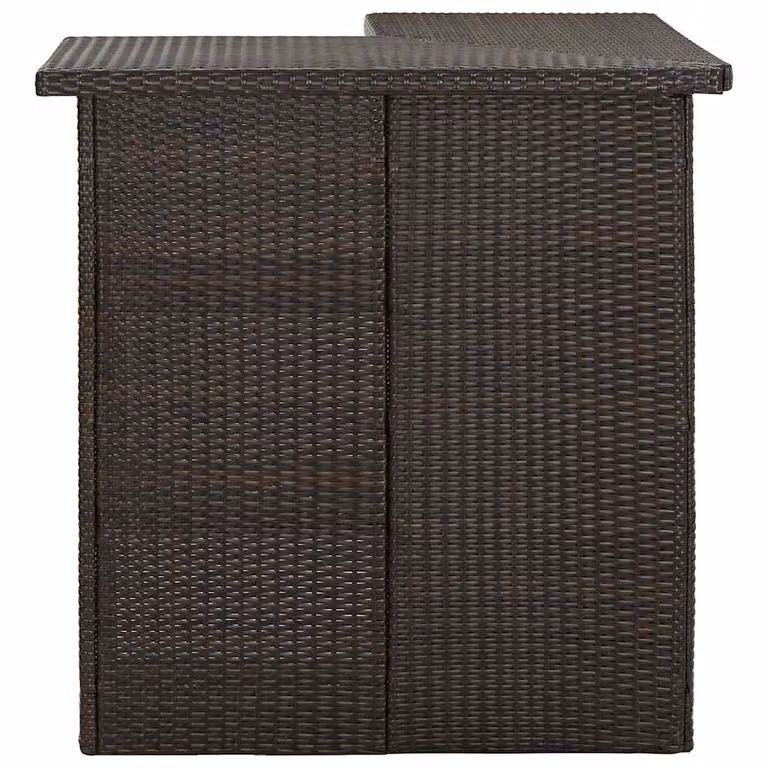 Mesa de bar de esquina vidaXL en ratán sintético marrón An/P/Al: 100 x 50 x 105 cm