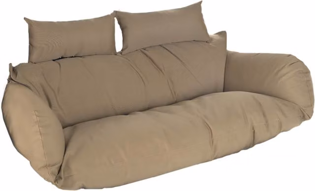 Silla colgante de poliratán Home Deluxe TWIN con cojines marrones y beige para jardín