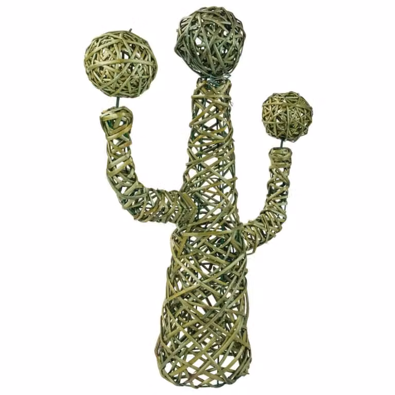 Cactus decorativo de mimbre Wanderlust deco color verde An/P/Al: 28 x 28 x 65 cm