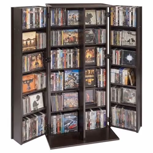 Estantería de pared VEVOR en color marrón con 2 puertas y estantes ajustables para salón u oficina, An/P/Al: 61,0 x 36,8 x 127,0 cm