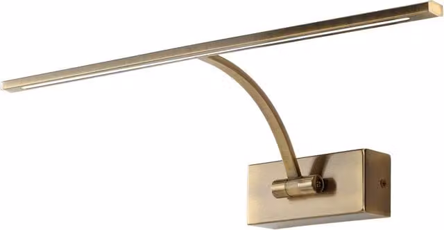 Aplique de pared LED para cuadros ALPINALUZ en aluminio color bronce con ángulo ajustable y luz cálida de 2700K, Ancho: 45,5 cm