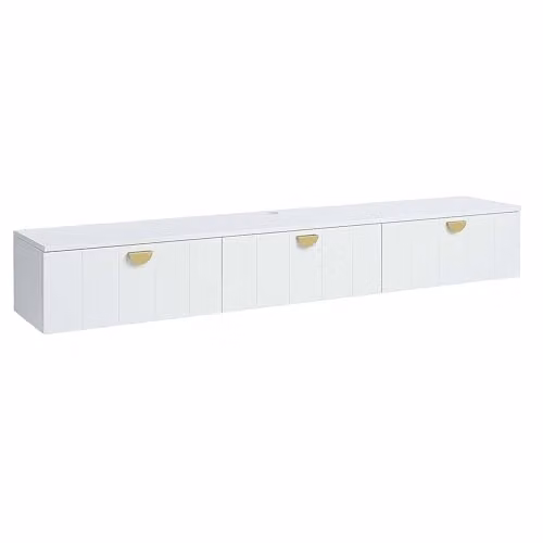 Mueble de TV colgante moderno Oviala en color blanco An/P/Al: 200 x 30 x 30 cm