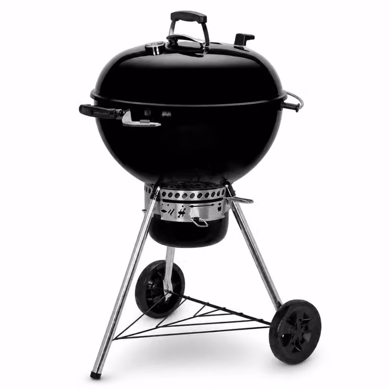 Barbacoa portátil de carbón tipo kettle Lorvik en acero color negro con ruedas