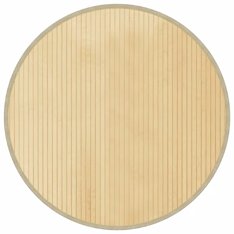 Alfombra redonda de bambú vidaXL color beige natural Diámetro: 80 cm