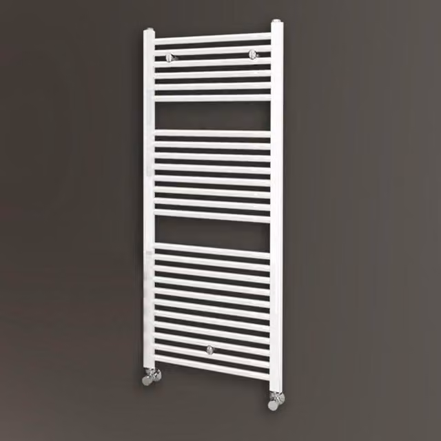 Radiador secatoallas Llavisan Kibath de acero en acabado blanco brillo, An/P/Al: 120 x 50 cm