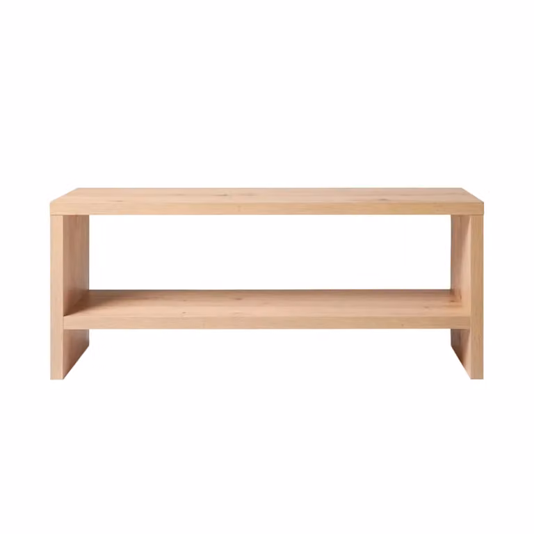 Banco de cama minimalista MORFEO DESCANSO en color beige, An/P/Al: 102 x 28 x 42 cm
