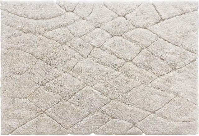 Alfombra de salón Vente-Unique de lana hecha a mano con diseño abstracto moderno en color blanco, An/P: 290 x 200 cm