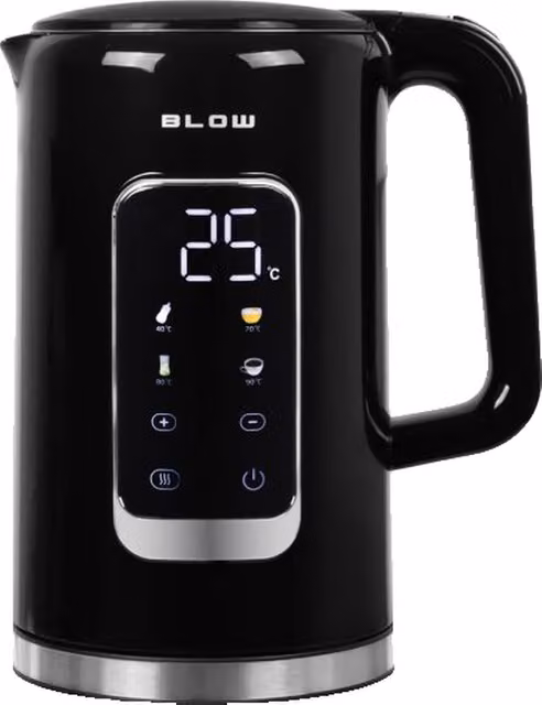 Hervidor eléctrico Blow BK-17PBT de 1,7 l, 2500 W, color negro con pantalla táctil y acero inoxidable