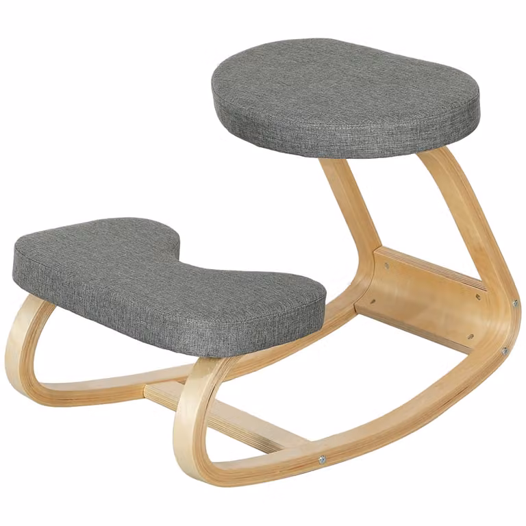 Silla de oficina Maison Chic de madera de fresno y tejido gris para adultos An/P/Al: 73 x 50 x 55 cm