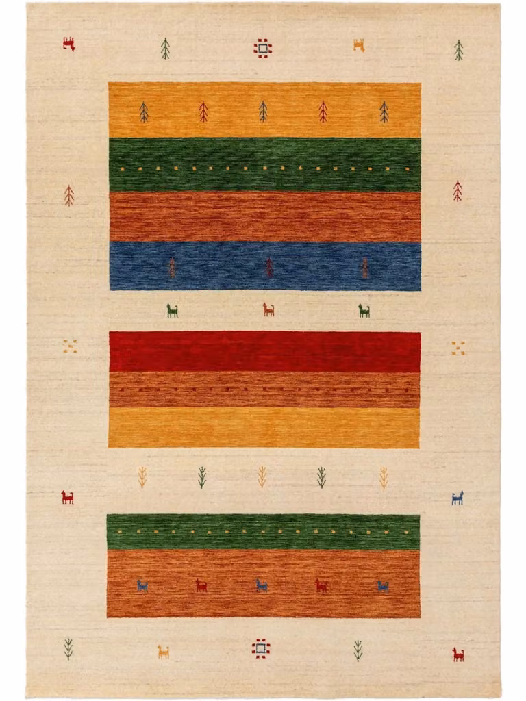 Alfombra de lana Benuta multicolor y beige de estilo clásico y forma rectangular An/P: 300 x 400 cm