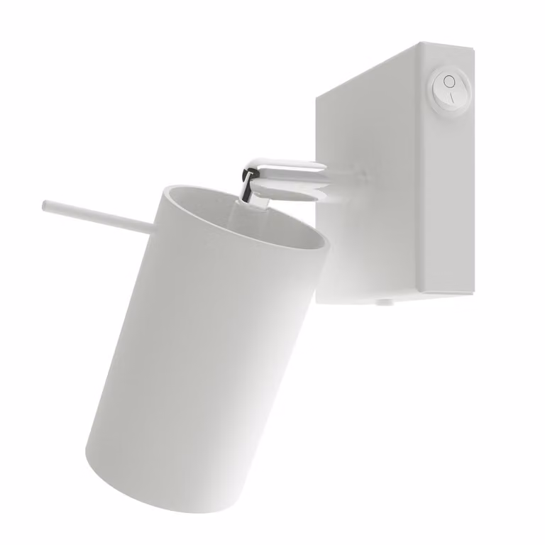 Aplique de pared regulable Sollux Lighting modelo RING en blanco y cromo, ideal para lectura, con casquillo GU10 y acabado en metal, Altura: 16 cm