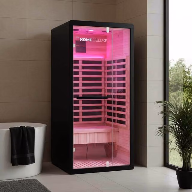 Cabina de infrarrojos Home Deluxe NERO S en color negro para 1 persona, An/P/Al: 190 x 90 cm