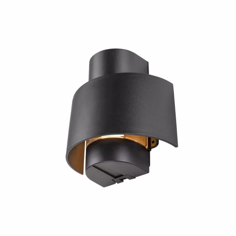 Aplique de pared exterior SLV Photoni Cyl de aluminio negro para terraza y jardín con casquillo E27