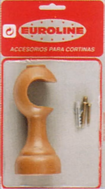 Soporte frontal para barra Epid de madera en color marrón y beige, dimensiones 29 x 120 mm
