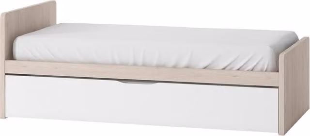 Cama nido Mio El Corte Inglés con costado izquierdo alto en color arena y blanco