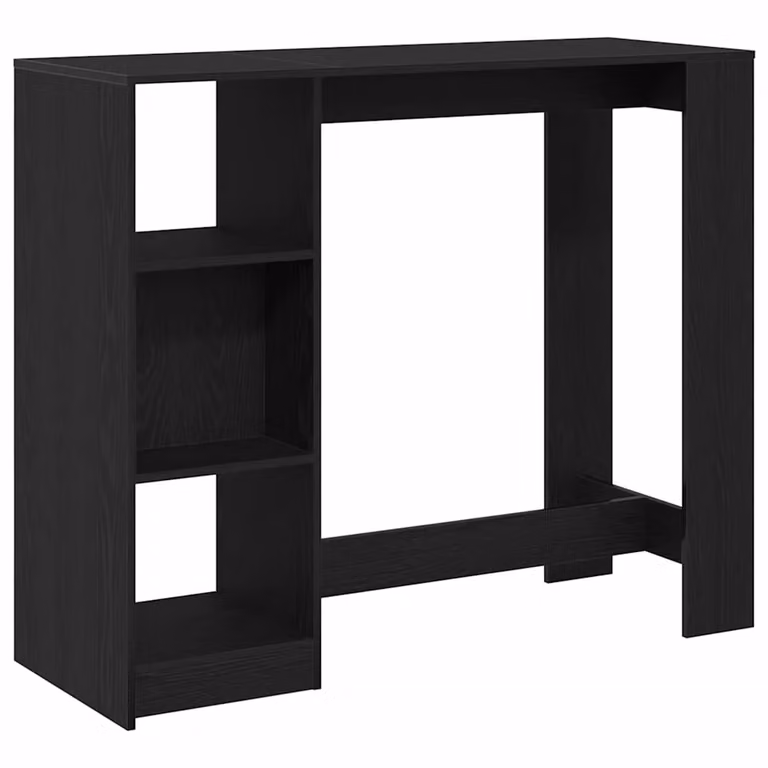Mesa de bar moderna vidaXL de madera MDF laminada en color negro, An/P/Al: 124 x 46 x 103.5 cm