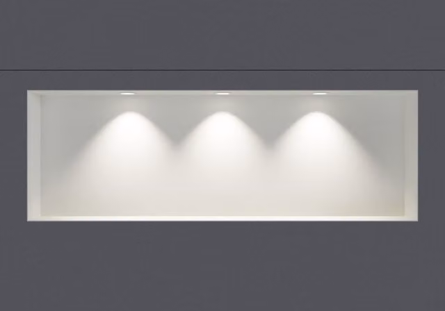 Nicho de ducha empotrado Bernstein de acero inoxidable con iluminación LED blanca, An/P/Al: 90 x 30 x 10 cm