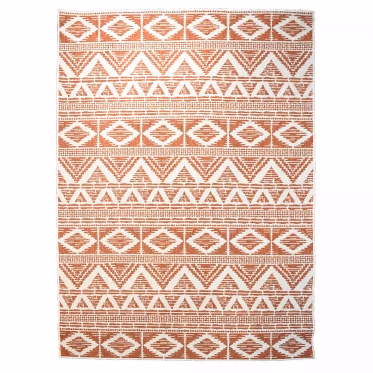 Alfombra de exterior kilim roja reversible Un Amour De Tapis An/P: 280 x 380 cm
