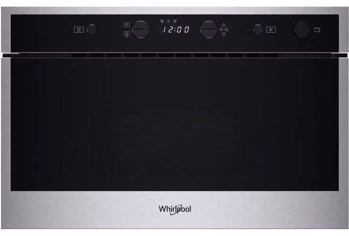 Horno microondas integrable Whirlpool WMN461BXF en color negro, capacidad de 22 litros, 750 W y función combinada con interior de acero inoxidable