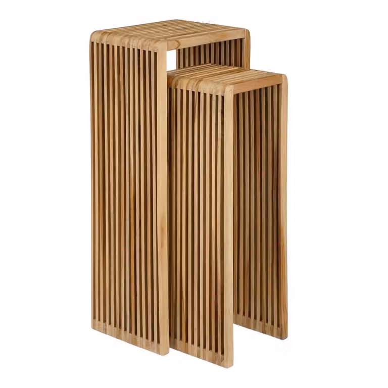 Mesa de plantas Yonker de Mica Decorations en madera marrón de estilo minimalista An/P/Al: 25 x 35 x 80 cm