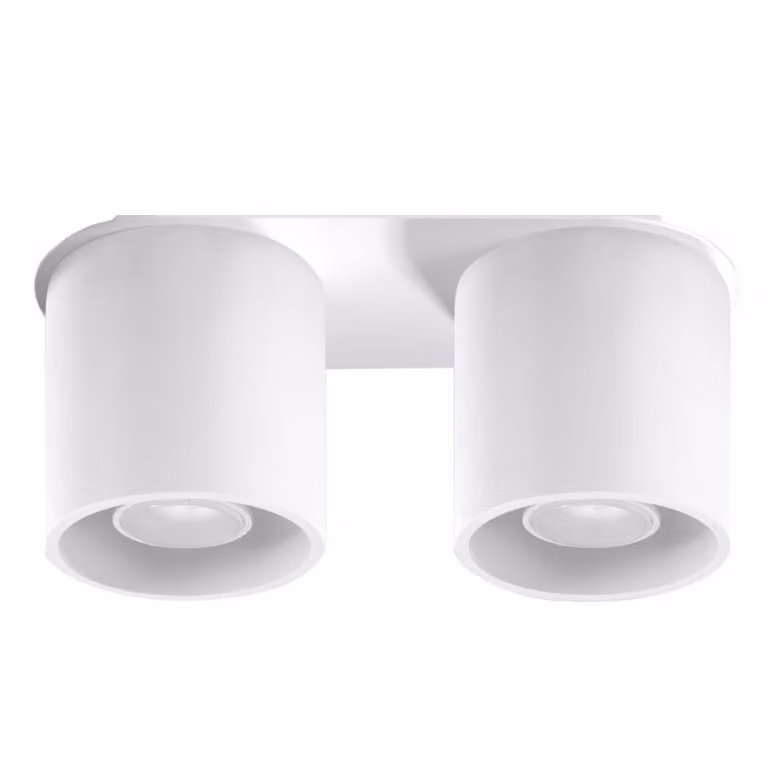 Lámpara de techo moderna Sollux Lighting en aluminio color blanco, forma cilíndrica, Altura: 12 cm