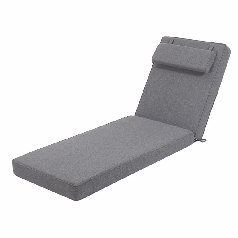 Cojín rectangular para tumbona PORTMOBEL color gris An/P/Al: 199 x 59 x 10 cm