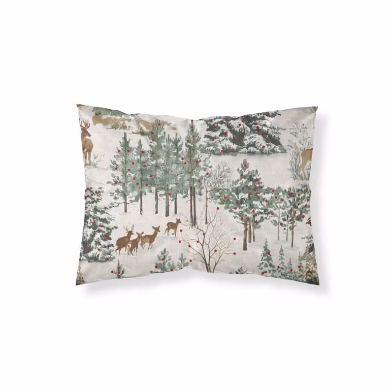 Funda de almohada Muare Home multicolor con diseño gráfico de Navidad, 100% poliéster, 65 x 65 cm